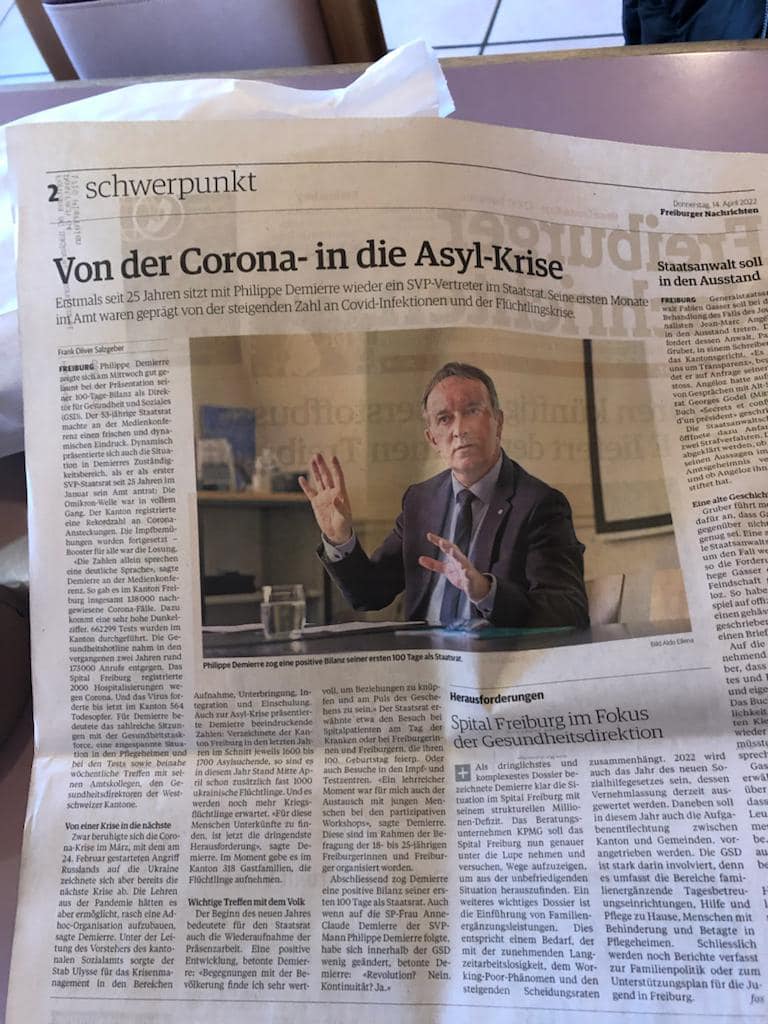 Philippe Demierre zieht nach seinen ersten 100 Tagen als Staatsrat eine positive Bilanz